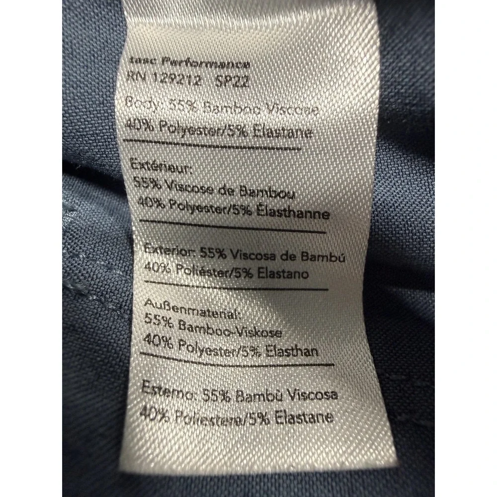 Tasc Performance Pants Mens 36x30 Blue Chino Stretch Tailored Slim Casual